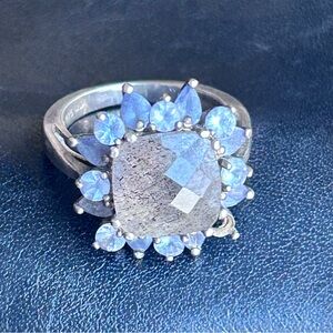 Vintage Labradorite sterling silver ring size 6